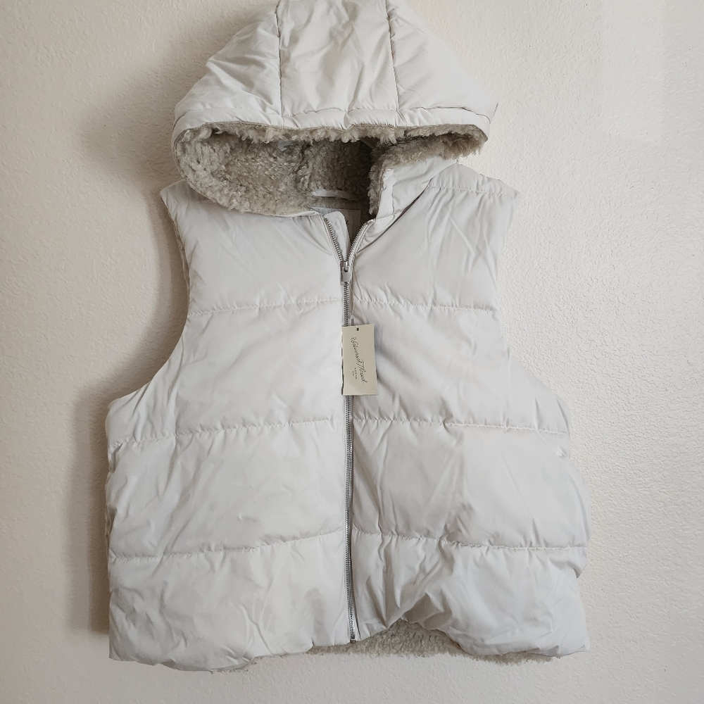 Universal Thread Faux Fur Puffer Vest NWT Teddy Cream - Picture 3 of 11